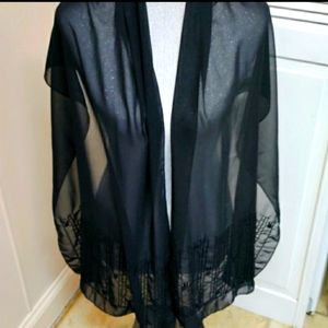 Cejon Sheer scarf/wrap women's beaded & flowered